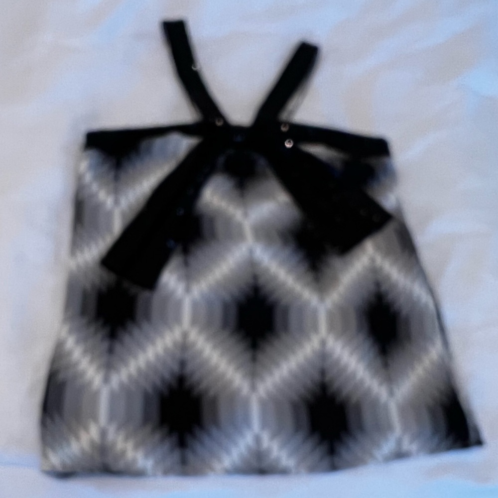 Tory Burch Geometric Halter Top with Sequin Bow.